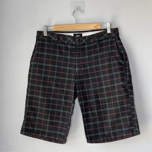 Obey Plaid Windowpane Shorts - Picture 1 of 8